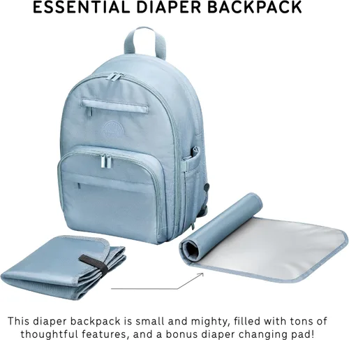 Miniatura 3 de uninni Mochila grande para pañales para mamás y papás–Bolsa de pañales para bebés con cambiador portátil, estuche de chupete extraíble - Negro
