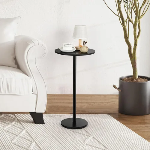 Miniatura 2 de Vrisa Mesa de bebida para espacios pequeños, pedestal redondo, pequeña y moderna, mesa auxiliar de Martini para sala de estar, dormitorio, sofá