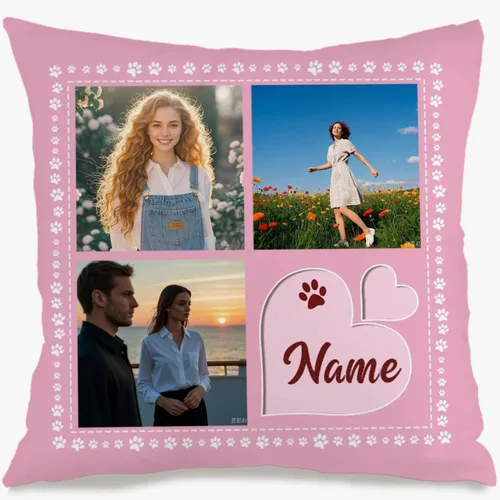 Miniatura 12 de Personalized Pillow Cover Combining 6 Images and Text for Mom, Cozy Throw Cushion Ideal as a Heartfelt Gift for Family Holidays Special Occasions or