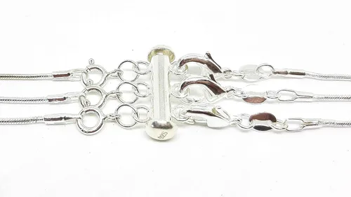 Miniatura 2 de Seashell Crafter - Collar en capas de plata de ley con cierre espaciador, desenreda y separa varios collares con cierre deslizante y cierre
