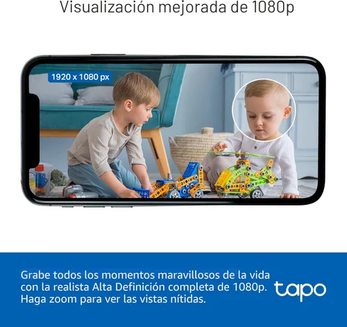 Miniatura 3 de Tapo Cámara de seguridad interior 1080P para monitor de bebé, cámara para mascotas con detección de movimiento, sirena de audio de 2 vías, visión
