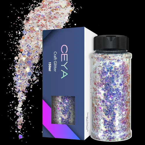 Miniatura 16 de Ceya Chameleon Brillantina Gruesa, 3.5 onzas/100g, Polvo de Brillantina Artesanal Color Crepúsculo que Cambia de Color, Escamas y Lentejuelas