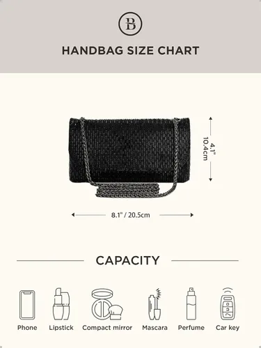 Miniatura 7 de Coucoland Bolsos de mano para mujer, bolsas de noche formales con diamantes de imitación brillantes, bolsa de hombro para boda, cóctel, baile