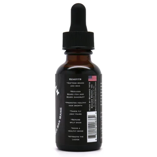 Miniatura 2 de Aceite Badass Beard Care para hombres - El aroma del motociclista, 1 oz - Ingredientes totalmente naturales, mantiene la barba y el bigote llenos