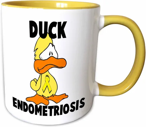 Miniatura 13 de 3dRose Duck Endometriosis Awareness Ribbon Cause Design 15oz Two-Tone Black Mug