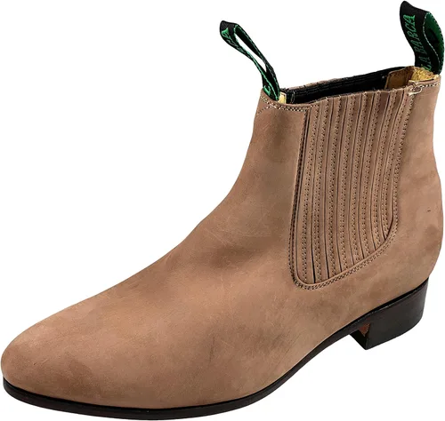 Miniatura 2 de Botin Charro La Barca Nobuck Botas de tobillo de cuero para hombre Pull On Marrón (Topo)