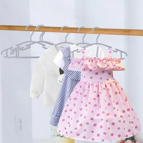 Miniatura 4 de GoodtoU Perchas de plástico para bebés, color gris, paquete de 60, resistentes y duraderas, ideales para ropa de niños