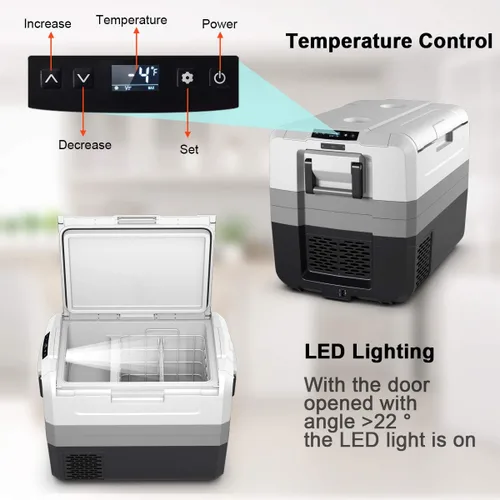 Miniatura 6 de GOFLAME Refrigerador portátil para automóvil de 58 cuartos (55 litros), compresor congelador de -14.8 °F a 50 °F, refrigerador eléctrico de puerta