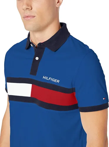 Miniatura 2 de Tommy Hilfiger Men's Short Sleeve Cotton Pique Flag Polo in Custom Fit