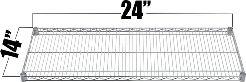 Miniatura 2 de Estantería de alambre cromado, paquete de 2 estantes, estantes de almacenamiento NSF resistentes (14 pulgadas de ancho x 24 pulgadas de largo)