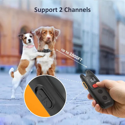 Miniatura 5 de PATPET Collar de entrenamiento para perros con control remoto, IPX7 impermeable, collar de choque para perros, 3 modos de entrenamiento, vibración