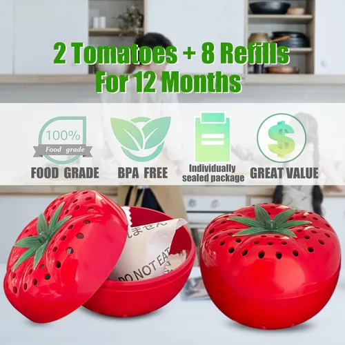 Miniatura 2 de Kit de conservador de frescura: mantiene las frutas y verduras frescas durante más tiempo, absorbe gas etileno y olores en el refrigerador