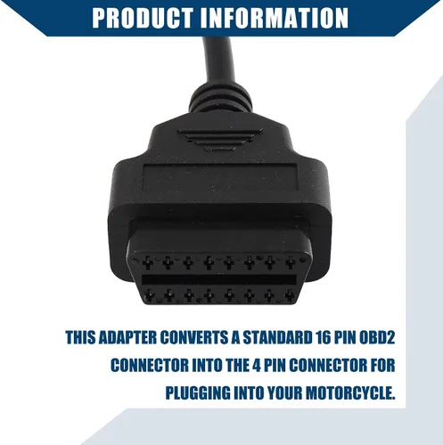 Miniatura 7 de Cable adaptador de escáner de diagnóstico de 4 pines a OBD2 para Harley / motocicleta interior OBDII de 16 pines a 4 pines para leer información