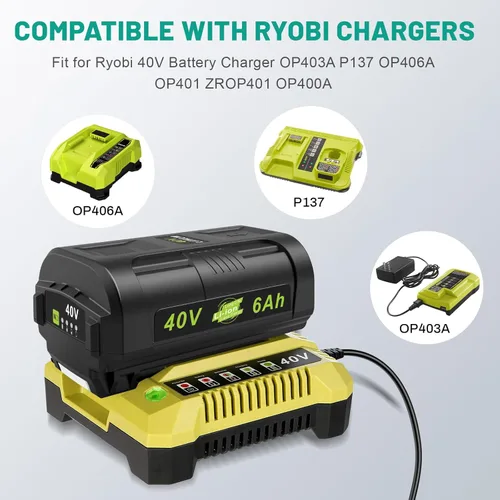 Miniatura 7 de Reemplazo para batería de litio Ryobi 40V para batería de litio Ryobi 40V 6.0Ah OP4015 OP40201 OP4026 OP40261 OP4030 OP40301 OP4040 OP40401 OP4050