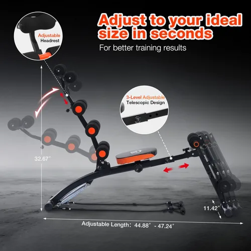 Miniatura 4 de Banco de entrenamiento abdominal – Máquina ajustable para sentarse – Entrenador de gimnasio en casa para abdominales, abdominales, elevaciones