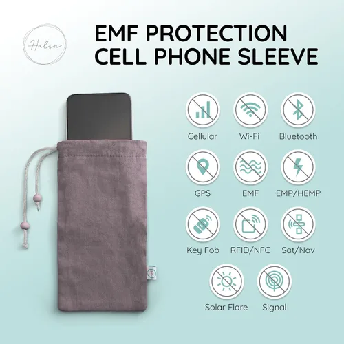 Miniatura 3 de Halsa Funda protectora EMF Shield para teléfono celular - Funda anti-EMP con bloqueo de señal - Estuche de protección para smartphone contra Gris