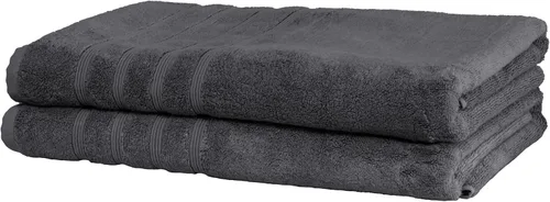Miniatura 24 de Mosobam Juego de 4 toallas turcas de lujo de 35 x 70 pulgadas, color gris claro (gris), viscosa de bambú de 24.69 oz/m² y algodón peinado turco