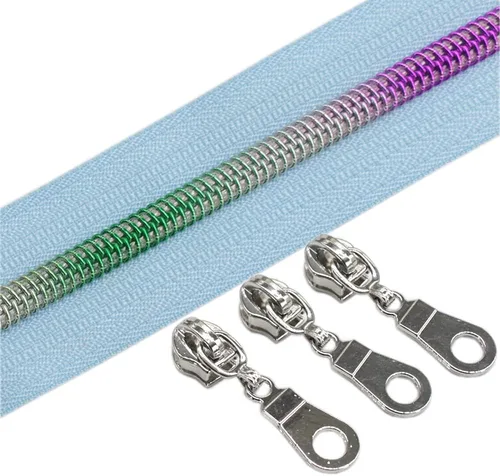 Miniatura 19 de YaHoGa #5 Cremalleras metálicas de nailon color latón antiguo de The Yard Bulk Cinta beige de 10 yardas con 25 unidades de tiradores para costura