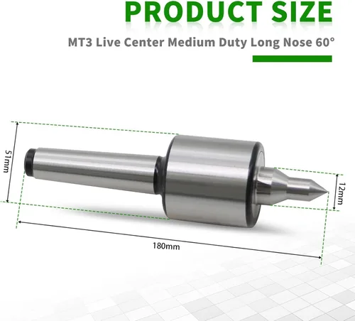 Miniatura 2 de MT3 60 grados CNC giratorio centro vivo alta precisión 0.0002 "para torno madera metal torneado herramienta (MT3)