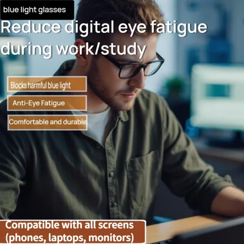 Miniatura 2 de Lentes de bloqueo de luz azul cuadrados para computadora/juegos/TV/teléfono-99% filtrado de luz azul para hombres y mujeres
