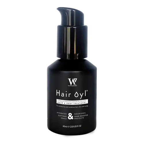 Hair Oyl - Aceite para el crecimiento del cabello para cabello seco, encrespado y dañado con camelia y aceites de ricino negro, aceite ligero para
