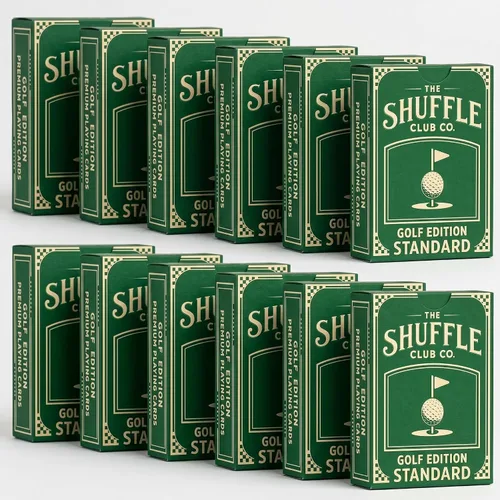 Miniatura 9 de Naipes de golf (cubierta individual) – Baraja de golf vintage ilustrada a mano Lino italiano premium 310GSM Tarjetas de póquer Regalo