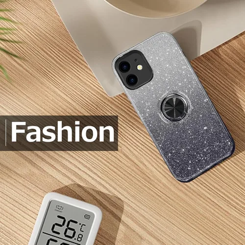 Miniatura 7 de Funda para Samsung Galaxy S22 Ultra 5G con soporte de anillo magnético, purpurina brillante, para niñas y mujeres, funda protectora de TPU y funda