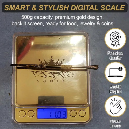 Miniatura 4 de Street Kingz Gold - Báscula digital para joyería, báscula de alimentos de alta precisión de 17.64 oz con conversión de unidades múltiples y conteo