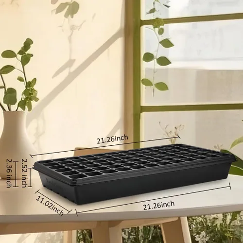 Miniatura 6 de RooTrimmer Bandejas Profundas de 72 Celdas para Plántulas, Bandeja de Conexión Gruesa y Duradera de 72 Celdas con Celdas Grandes para Semillas