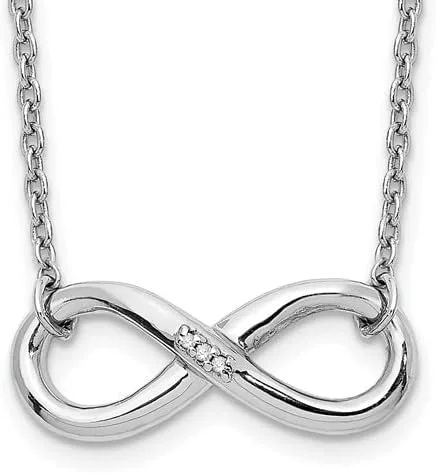 Miniatura 2 de Cadena de plata de ley 925 maciza con símbolo de nudo de amor infinito con cierre seguro de langosta