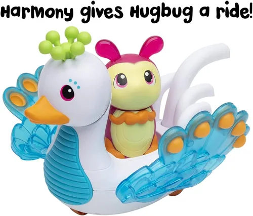 Miniatura 5 de Playskool Glo Friends - Hugbug & Harmony Pop, Push & Roll! - Vehículo cisne - Insecto brillante - Juguete SEL - A partir de 2 años