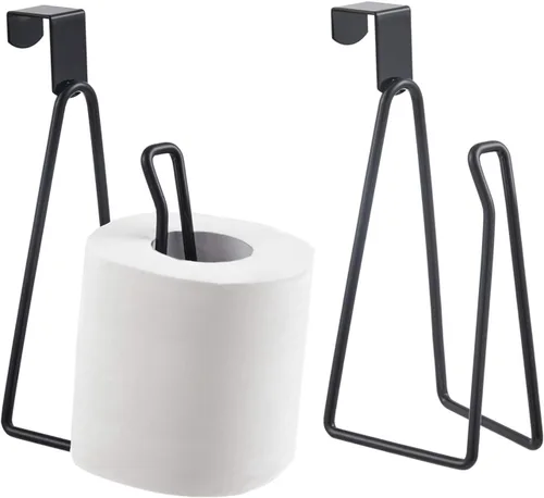 Miniatura 9 de INIUNIK Over The Tank - Soporte de papel higiénico, soporte de rollo de papel higiénico de metal, reserva dispensadora para almacenamiento y Negro