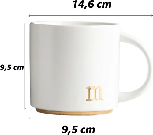 Miniatura 2 de COLLECTIVE HOME - Tazas de cerámica con monograma, tazas de café con inicial dorada de 15 onzas, elegantes tazas de té del alfabeto, elegante taza