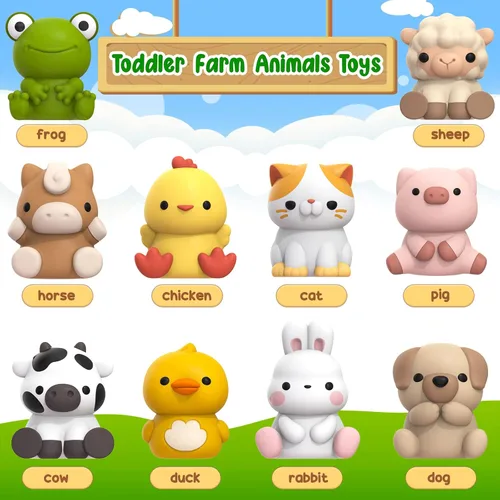 Miniatura 2 de Juguete de aprendizaje para niños pequeños de 1, 2 y 3 años, 10 juguetes de animales de granja y 10 graneros, juguetes sensoriales educativos