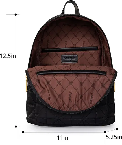 Miniatura 7 de Montana West Mochila Wrangler para mujer, mochila acolchada para uso casual, Negro (Black Backpack), Classic