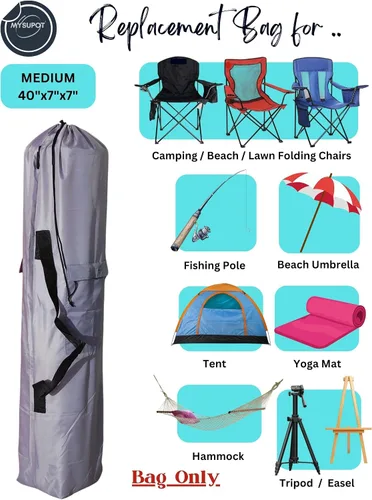 Miniatura 5 de Bolsa de repuesto para silla de camping plegable, silla de campamento portátil, hamaca, esterilla de yoga, paraguas, tiendas de campaña, trípodes