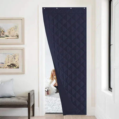 Miniatura 33 de NICETOWN Cortina de puerta con aislamiento térmico, opaca, ahorro de energía, con 3 formas de colgar, material grueso, fácil de instalar, mantiene