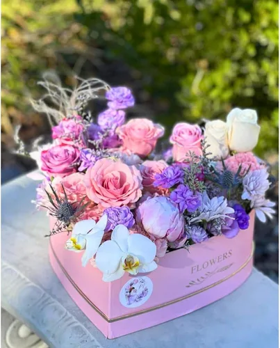 Miniatura 4 de UNIKPACKAGING Juego de 3, flores en forma de corazón/cajas de regalo (rosa)