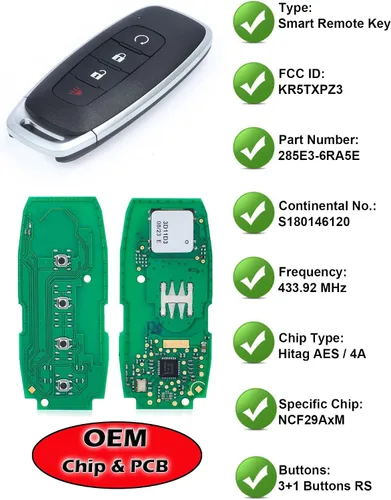 Miniatura 2 de Llavero inteligente para Nissan Rogue 2022-2025, Alliskeys Proximity Keyless Entry Control remoto de repuesto para Nissan Kicks Ariya Rogue