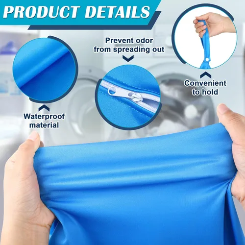 Miniatura 3 de Shappy 2 piezas de bolsa grande de lavandería de viaje, lavable, impermeable, bolsa grande de ropa sucia húmeda y seca, para baño y ejercicio