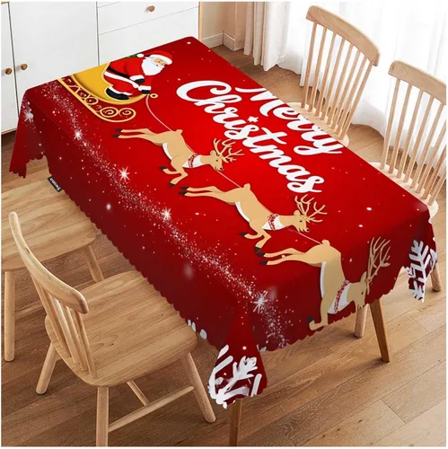 Miniatura 8 de Swono Mantel de 52 x 70 pulgadas con patrón atómico de mediados de siglo, diseño geométrico atómico, para mesa de comedor y granja, antimanchas