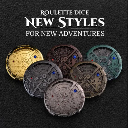 Miniatura 3 de UD - Juego de dados mecánicos de ruleta únicos DND Steampunk Dragones de metal D y D con dados TRPG DND 7 en 1 Spinner Metal D&D Juego de dados