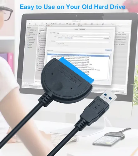 Miniatura 4 de DTECH Cable adaptador SATA a USB 3.0 para disco duro SSD HDD de 2.5 pulgadas a computadora PC portátil 5Gbps Superspeed compatible con conector SATA