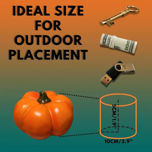 Miniatura 3 de Caja de llaves oculta, calabaza - Llavero secreto al aire libre para decoración de jardín y Halloween, dispositivo de ocultación de llaves