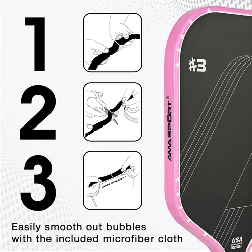 Miniatura 150 de PICKLETECH Cinta de protección de pala de pickleball – Protector de borde de cabeza de paleta – Cinta de protección de borde de raqueta ajuste gris
