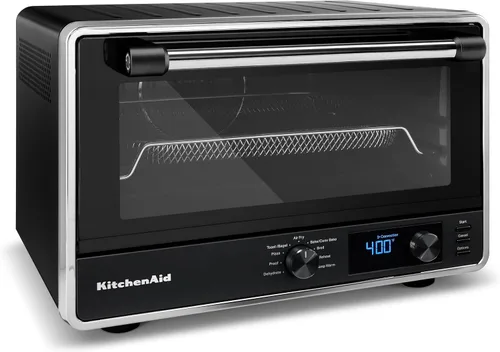 Miniatura 2 de KitchenAid Horno de encimera digital con freír aire y piedra para pizza, KCO128BM, negro mate