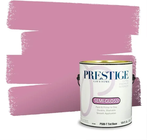 Miniatura 415 de Prestige Paints Pintura exterior e imprimación en uno, 1 galón, plano, coincidencia comparable de Valspar* Amber Rose*