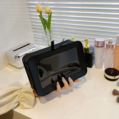 Miniatura 2 de WMM Bolsa de maquillaje transparente, Negro, Sencillo
