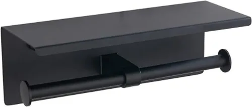 Portarrollos de papel higiénico, soporte de papel higiénico con estante para teléfono, soporte de papel de acero inoxidable, papel higiénico de