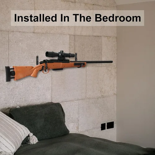 Miniatura 2 de GOHIKING Perchero de almacenamiento para rifles, ganchos para escopeta, ganchos de montaje en pared para cualquier rifles, escopetas, arco de tiro
